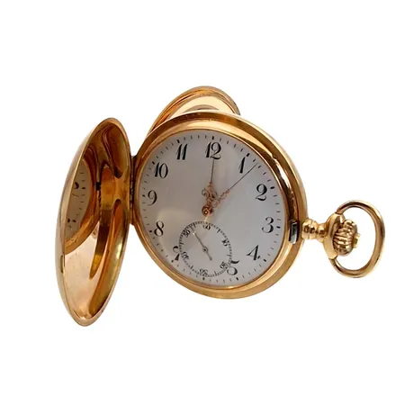 Fickur savonette, 14K guld, 2 boetter i guld, boettnummer 64211, fint skick, bruttovikt 96,4g
