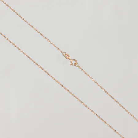 Kedja, tvinnad. 42cm, bredd 1mm, GHA, 18K Vikt: 1,8 g