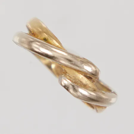 Ring stl 16¾, bredd 4-6mm, vitguld, gulguld, GFAB, 18K Vikt: 3,3 g