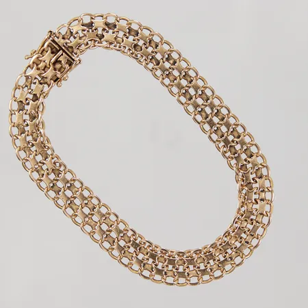 Armband X-länk, 20cm, bredd 9,3mm, Stockholm 1962, 18K Vikt: 19,7 g