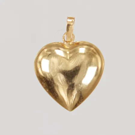 Hänge, hjärta, längd inklusive ögla 20mm, bredd 15mm, repor, GFAB, 18K Vikt: 0,9 g