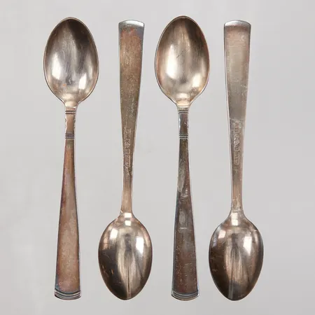 Fyra kaffeskedar, 12,1cm, Rosenholm, GAB, silver, Vikt: 55 g