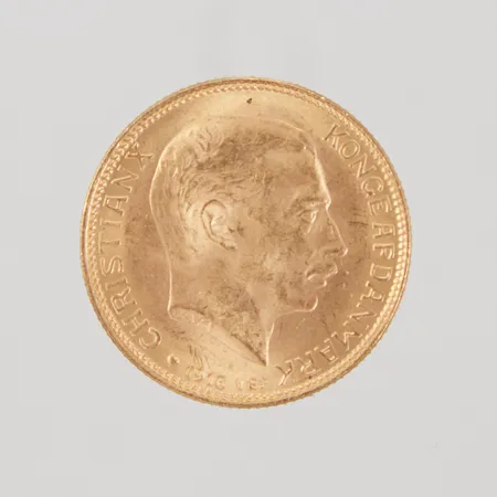 Mynt, Ø23mm, 20 Kroner, Christian X Konge af Danmark, 1916, 21,6K Vikt: 9 g