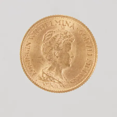Guldmynt, Ø22mm, 10 Gulden, Koningin Wilhelmina, Nederländerna 1912, 21,6K Vikt: 6,7 g