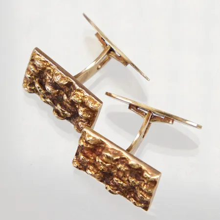 Ett par manschettknappar, ca 10x18mm, 14K Vikt: 13,2 g