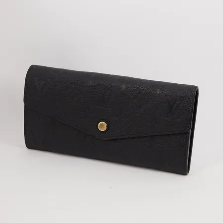 Plånbok Louis Vuitton M60565, mått ca 10x20x2cm, tillhörande innerväska, svart läder monogram, kvitto från 2015 Birger Jarlsgatan, Sthlm, dustbag, låda