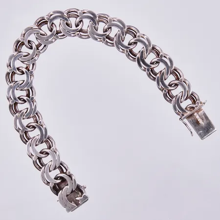 Armband Bismarck, säkerhetskedja saknas, 19cm, bredd ca 14mm, silver Vikt: 44,6 g