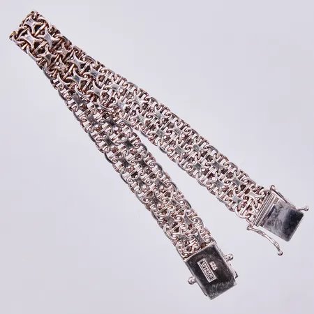Armband x-länk med stav, längd: ca 19cm, bredd: ca 11mm, GHA, 925/1000, silver Vikt: 16,9 g