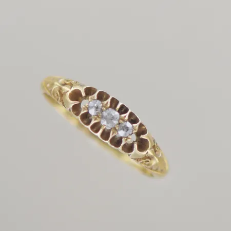Ring med diamanter gammalslipade  Ø 18 mm B 2-5mm, 18k Vikt: 2,8 g