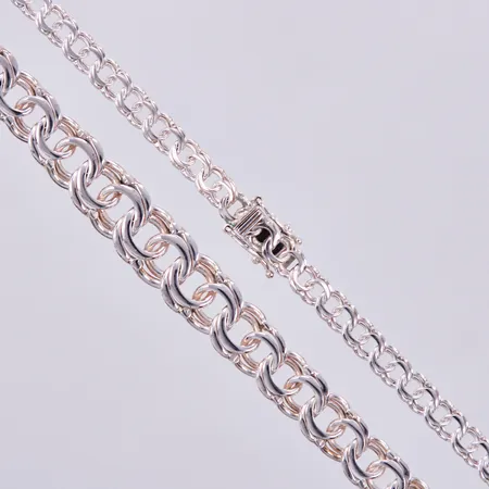 Collier bismarck, doserad, längd: ca 43cm, bredd: ca 5-9mm, GHA, 925/1000, silver Vikt: 20,6 g