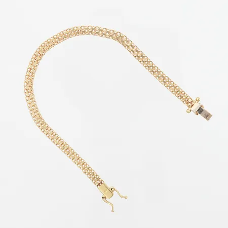 Armband X-länk, 18,5cm, bredd: 5mm, mindre skevheter, 18K Vikt: 7,4 g