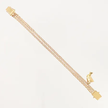 Armband dubbelradigt Bismarck med en berlock, 19cm, bredd: 10mm, 18K Vikt: 10,9 g