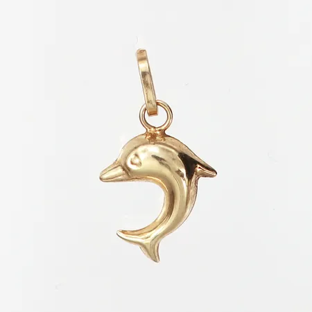 Hänge, delfin, 16mm, bredd: 10mm, 9K Vikt: 0,2 g