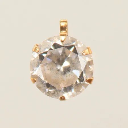 Hänge med vit sten, 10x6mm, 18K, bruttovikt 0,9g Vikt: 0,9 g