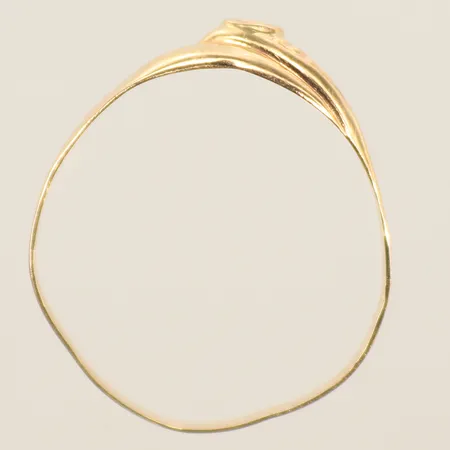 Ring med vit sten, skev skena/defekt, 14K Vikt: 0,8 g
