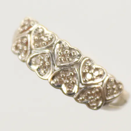 Ring med vita stenar, stl 17¼, bredd 1-4mm, vitguld, 10K Vikt: 2,6 g