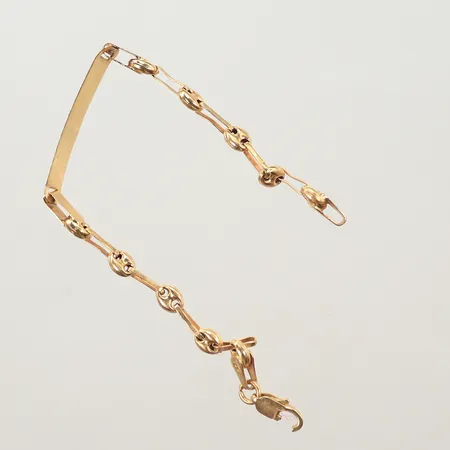 Armband med platta, defekt/trasigt, 14K Vikt: 3,2 g