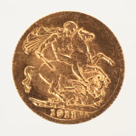 Guldmynt British Sovereign Georg V 1911 21,6 K 7,9 g Vikt: 7,9 g