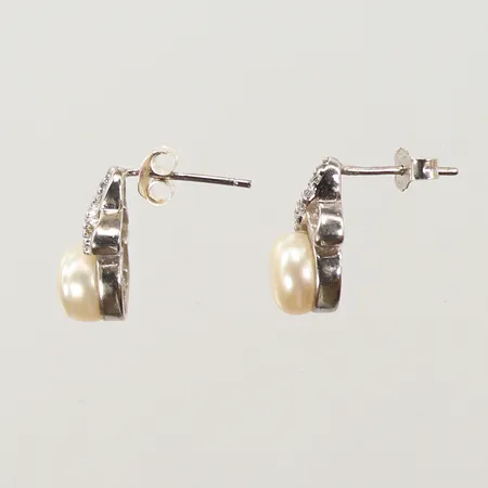 Örhängen med pärlor, längd 15mm, bredd 8mm, 925/1000, 2,9g bruttovikt