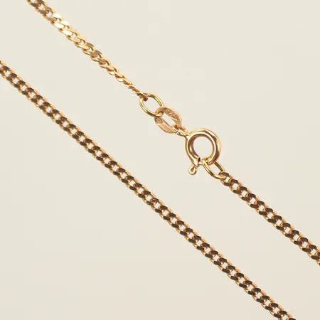 Halskedja pansar, 47cm, bredd ca 2mm, något ojämna länkar, 18K  Vikt: 6,2 g