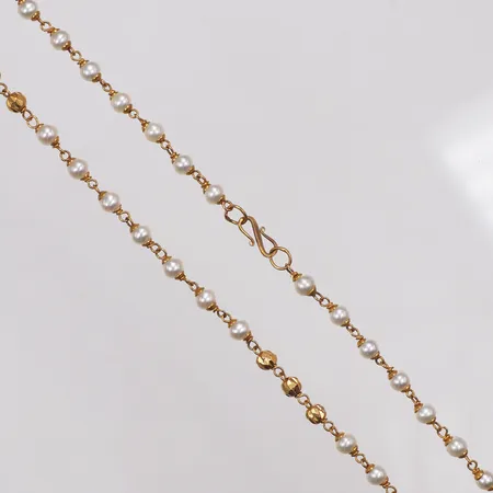 Collier, odlade pärlor, 70cm, s-lås, 22K  Vikt: 16,7 g