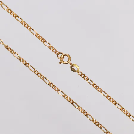 Kedja, Figaro, 44cm, bredd 2,2mm, 21K  Vikt: 3 g