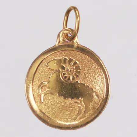 Hänge, stenbock, 17mm, 18K  Vikt: 0,7 g