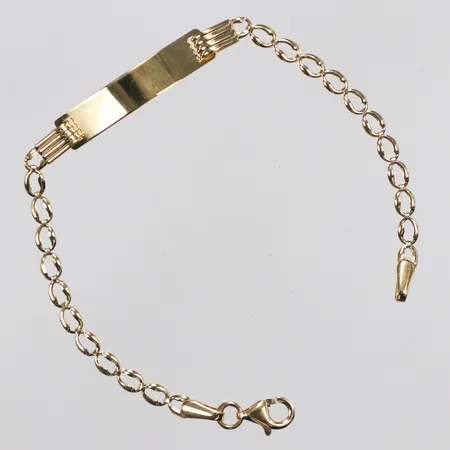 Armband, platta, 14cm, bredd 2,8-5mm, ograverad, 14K  Vikt: 2 g