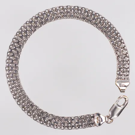 Armband, X-länk, Svedbom, 18,5cm, bredd 6,3mm, vitguld, 18K  Vikt: 7,8 g