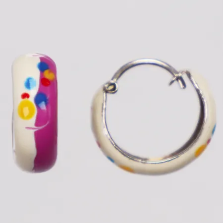 Ett par örhängen, emalj, 12mm, 925/1000 silver Vikt: 1,7 g