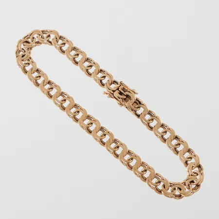 Armband Bismarck, Svenska Guldvaruaktiebolaget Stockholm, längd 19.5 cm, bredd 6.6 mm, 18k. Vikt: 14,7 g