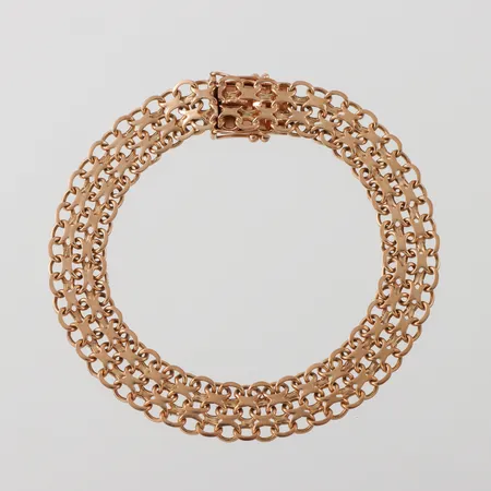Armband X-länk, Alliansguld Bäckman & Co Stockholm, längd ca 19 cm, bredd 9.6 mm, 18k. Vikt: 14,7 g