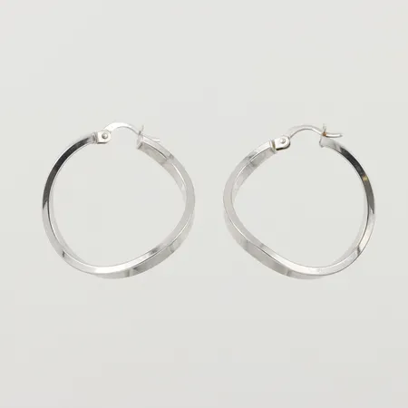 Örhängen paret, vitguld, stämplade Italien, diameter 27 mm, 18k. Vikt: 2,8 g