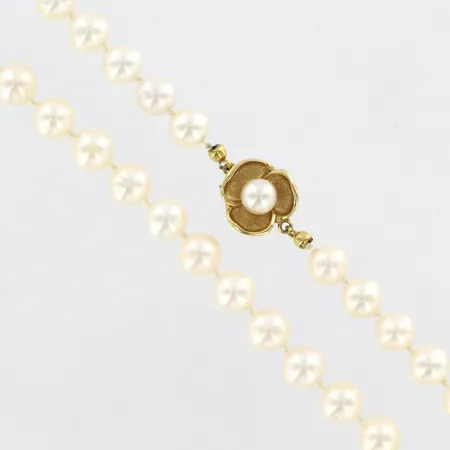 Collier med odlade sötvattenpärlor Ø7mm, 50cm, Jka, 18K  Vikt: 33,5 g