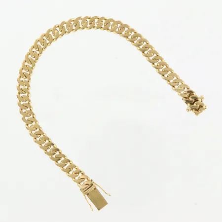 Armband manglad pansarlänk, 18,5 cm, bredd 7mm, Svenskt Guldarbete Sven Huldin, Stockholm 1958, 18K  Vikt: 22,7 g