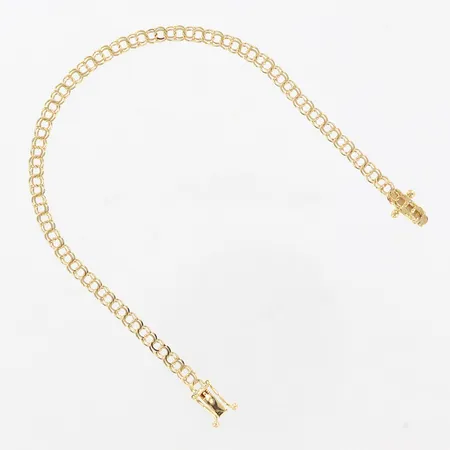 Armband Bismarck, 18,5cm, bredd 3,5mm, N S E Guldvaru Aktiebolag, Köping 1977, 18K Vikt: 4 g