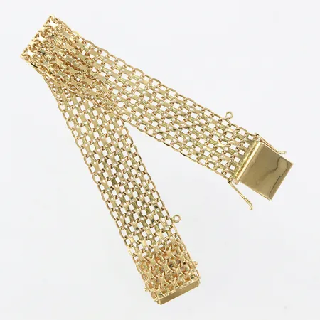 Armband X-länk, två öglor för säkerhetskedja, 18,5cm, bredd 16,5mm, JO'ANS Guld AB, 18K Vikt: 30,2 g