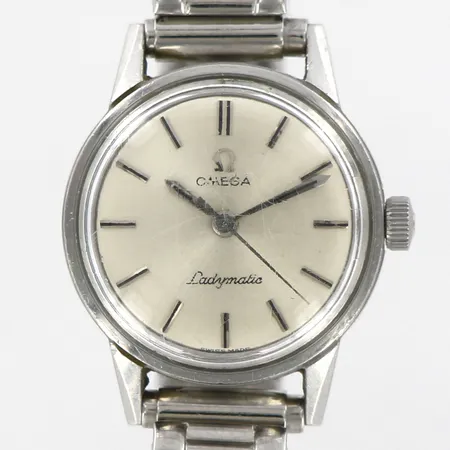 Damur Omega Seamaster Ladymatic, 22mm, stål, manuell, flexiband, bruksslitage, repor på glas, bruttovikt 27,6 gram
