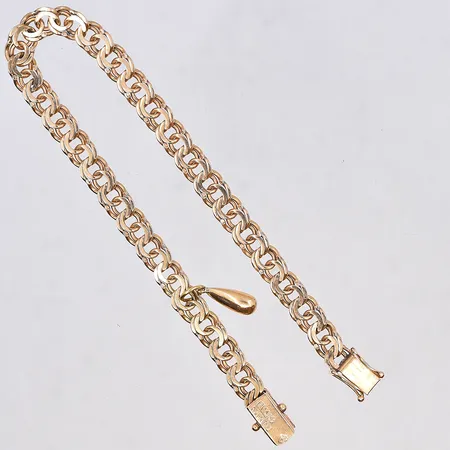 Armband med berlock, längd 19 cm, bredd 6 mm, 18K. Vikt: 12 g