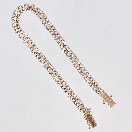 Armband X-länk, längd 18,5 cm, bredd 5 mm, en säkerhetsåtta saknas, 18K. Vikt: 6,3 g
