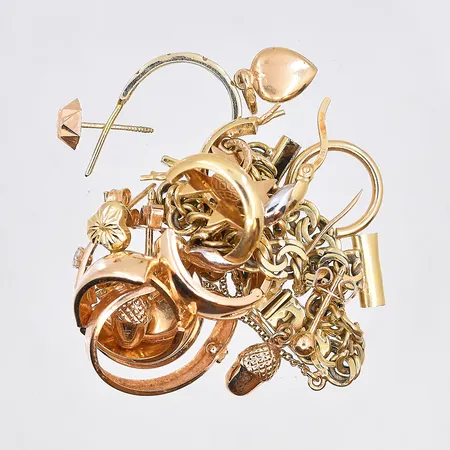 Diverse defekt guld, 18K. Vikt: 19,5 g
