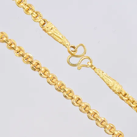 Kedja, längd 54,5 cm, bredd 3 mm, 23K. Vikt: 7,6 g