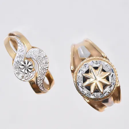 Diverse ringar, stl 17½ och 20¼, 14K. Vikt: 8,3 g