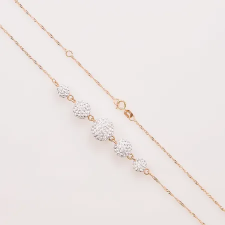 Collier, 43/40cm, kulor, bruttovikt 18K 4,3g.