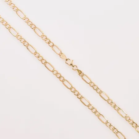 Kedja Figaro, 60cm, bredd:4mm, 9K 6,3g.