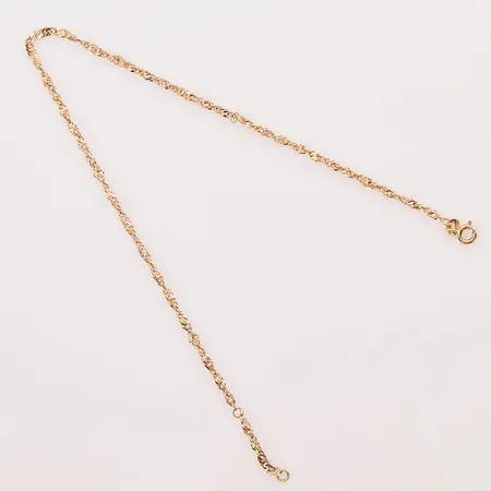 Vristlänk Singapore, 25cm, bredd:2mm, 18K 2,5g.
