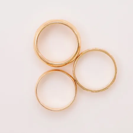 3 Ringar, gravyr, 18K 21,0g.