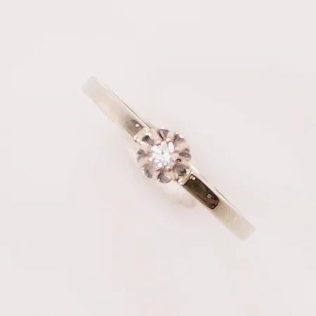 Ring, diamant ca 0,04ct, Ø17½, vitguld 18K 2,1g.
