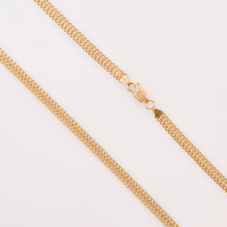 Collier fiskbenslänk, 41cm, bredd:4mm, 18K 12,9g.