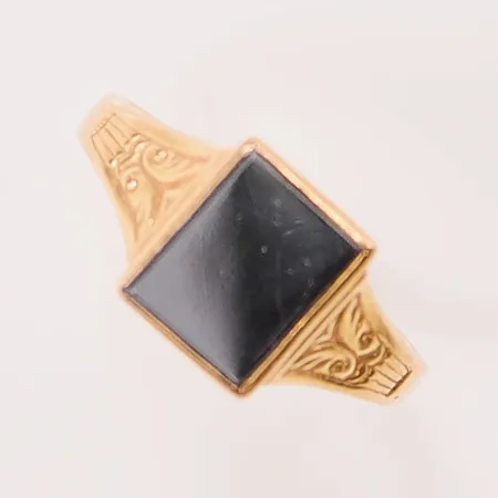 Klackring, Ø19½, bredd:11mm, hematit, 18K 4,1g.